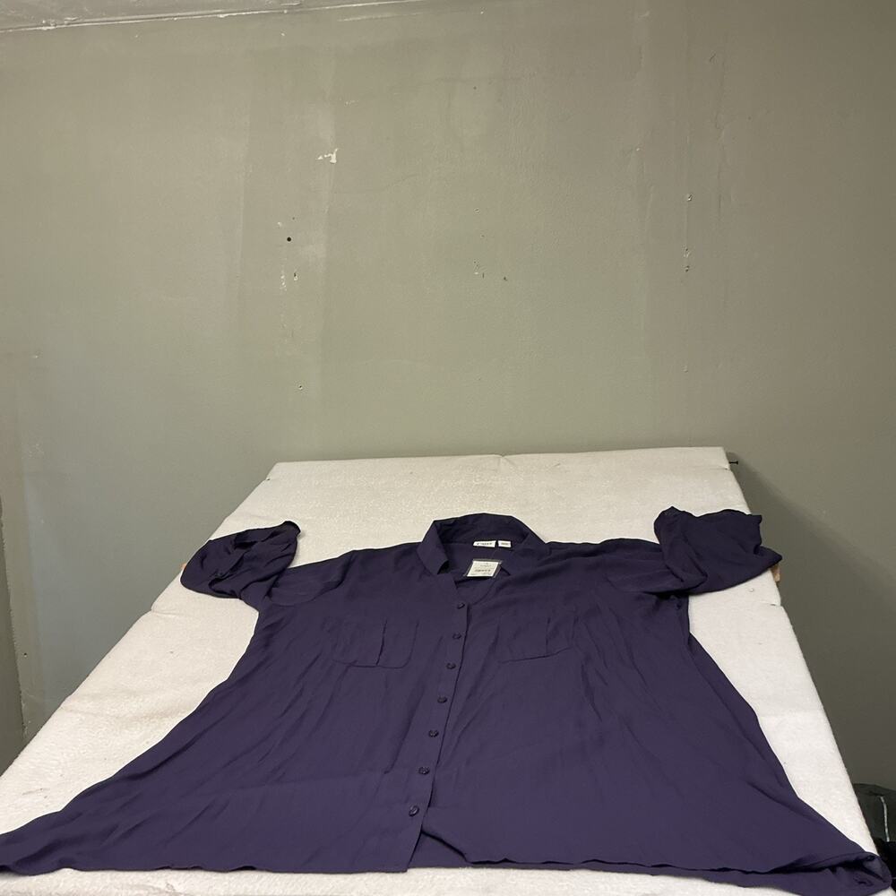 Cato Women’s Purple Long sleeve Button Up Blouse Sz 18/20W NWT , 3533